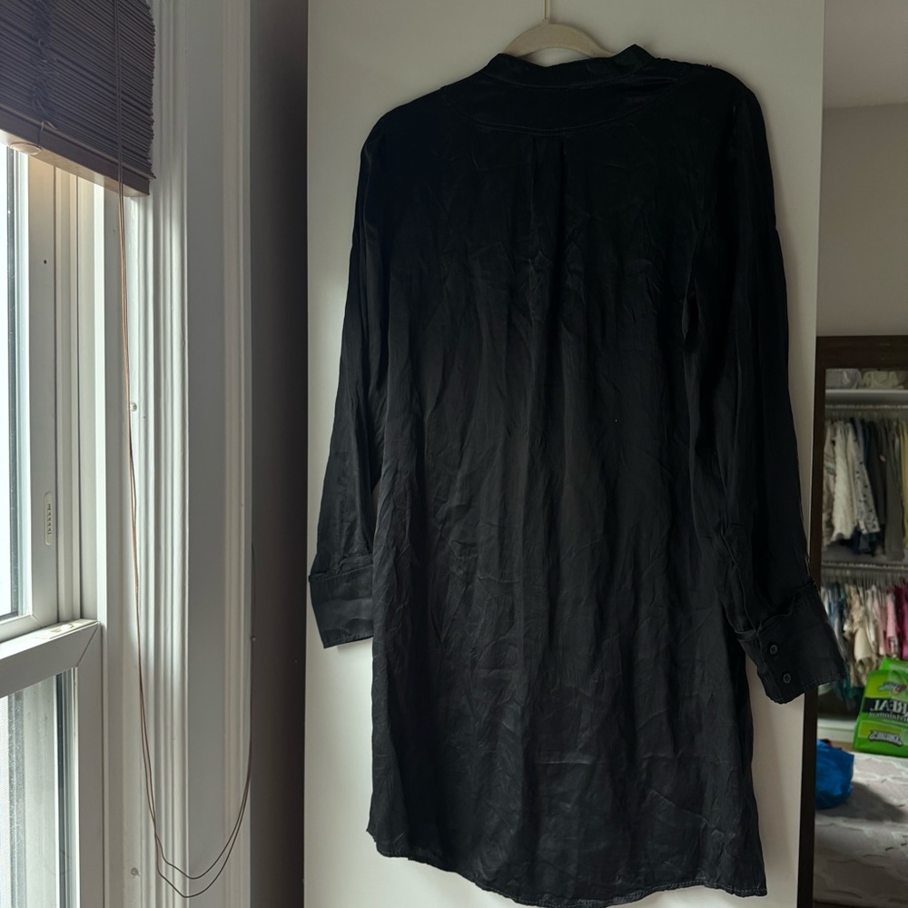 VTG | BANANA REPUBLIC SILK GIRLY COQUETTE UTILITY SHIRT DRESS TUNIC QUIET LUXURY - Picture 5 of 12